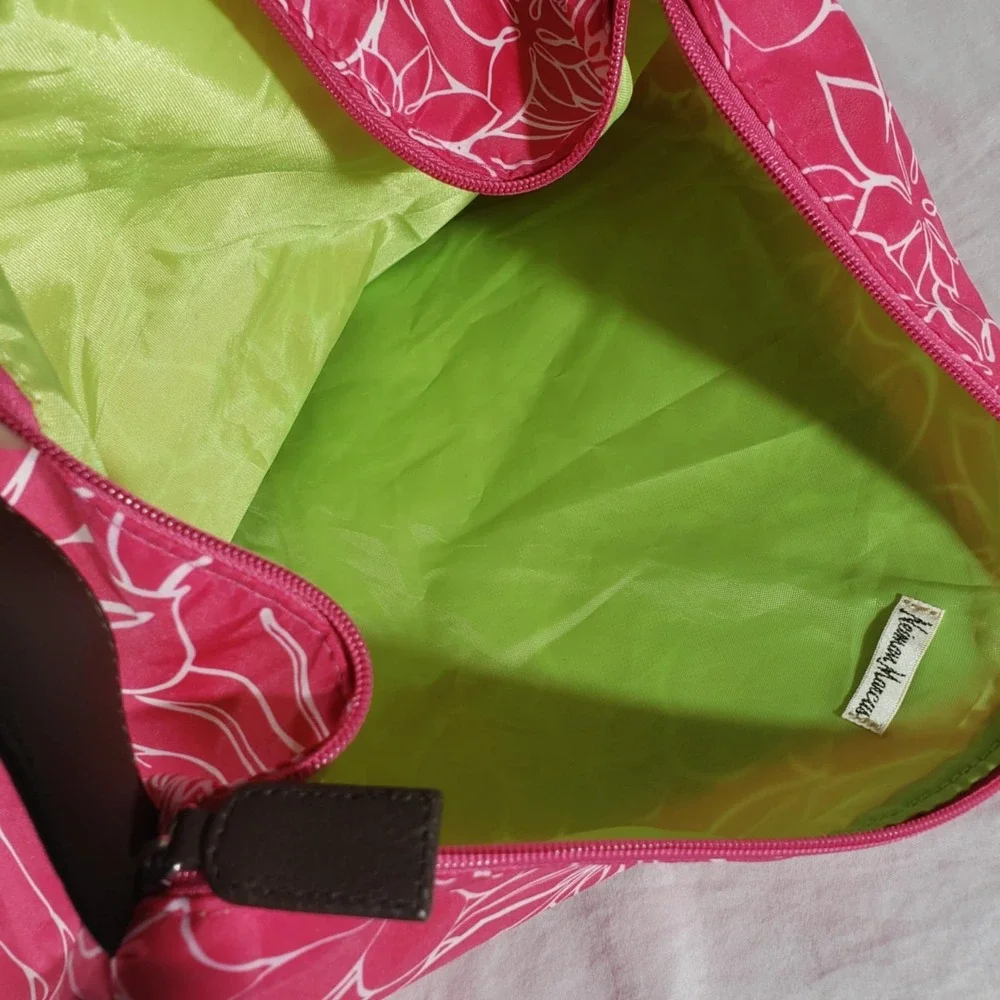 Nieman Marcus Vintage Floral Pink & White Summer Beach Tote Purse Bag